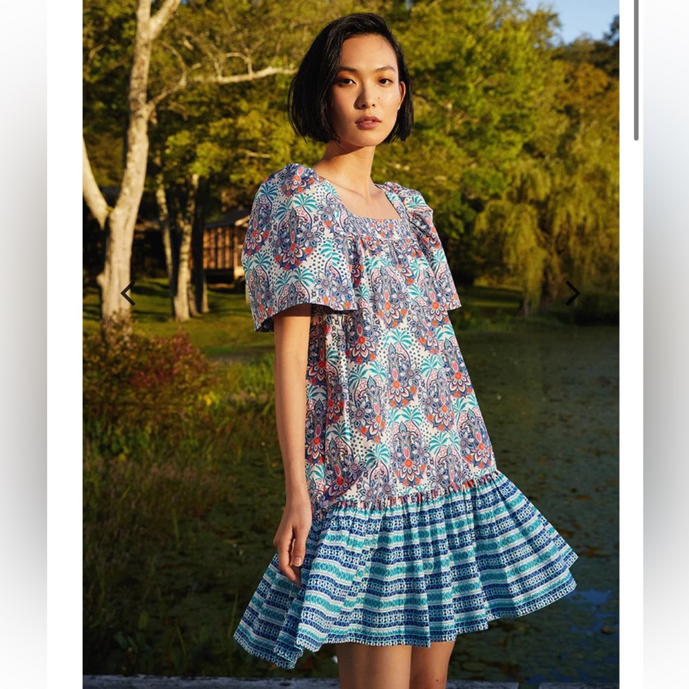 NWT Cara Cara New York Janie Dress in Palm Medallion Teal (Size M)!